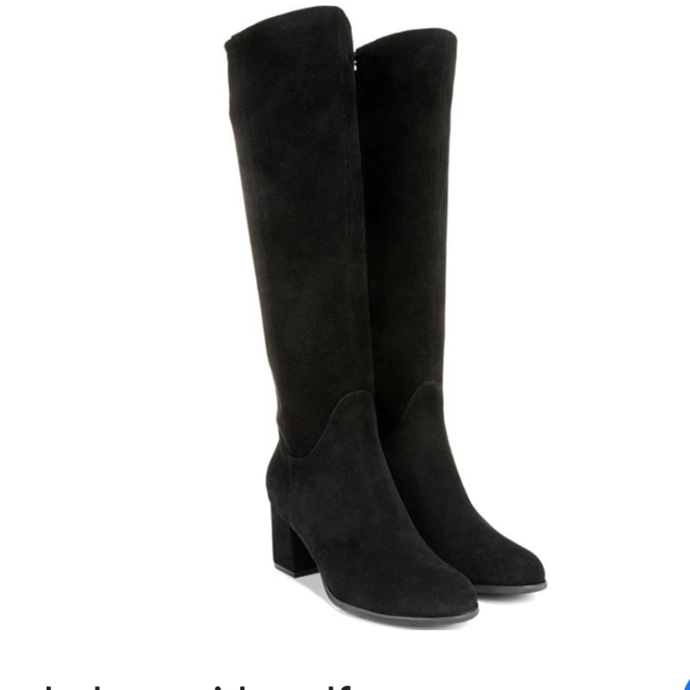 Blondo Darlene Black Suede Wide Calf Boots